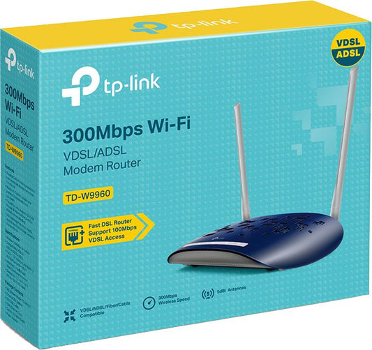 TPLINK 300Mbps Wireless N VDSL/ADSL Modem Router TD-W9960A