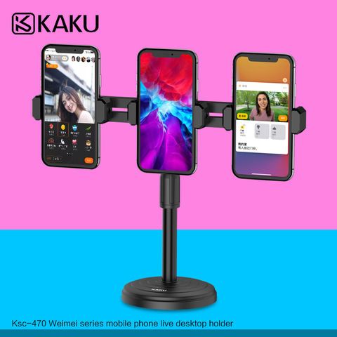 16cm Multi-Function Dimmable Livestream 3 phones holder Live Video Stream Stand for Tiktok Youtube