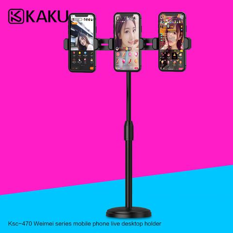 16cm Multi-Function Dimmable Livestream 3 phones holder Live Video Stream Stand for Tiktok Youtube