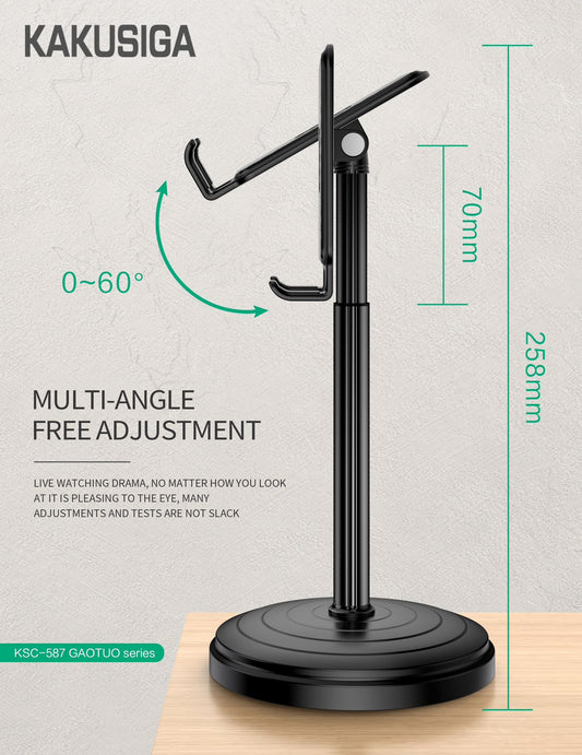 KAKUSIGA Hot sale Mobile Phone live desktop stand Multi-angle free adjustment Universal all kinds of mobile phones